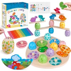 Aliex Wooden Montessori Dinosaur Toys for Baby Toddlers 1 2 3 Year Old