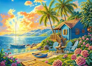 Puzzles 1000 Pieces for Adults jigsaw puzzles for adults 1000 Piece -Beach Sunset- 1000 Piece Puzzle Educational Games Beautiful Decoration Puzzle