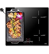 Hobsir hob Ceramic Hob 60 cm Electric Hob 4 Zone with Touch Control 6000W 9 Power Levels Safety L...