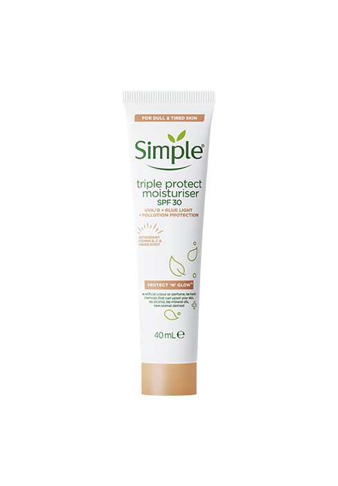 Simple Protect ‘N’ Glow Triple Protect Moisturiser SPF 30 40 ml with vitamins C & E, ginger extract