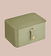 SONGMICS Jewellery Box, 2-Layer Jewellery Storage, 11 x 16 x 8 cm Travel Jewellery Box, Portable ...