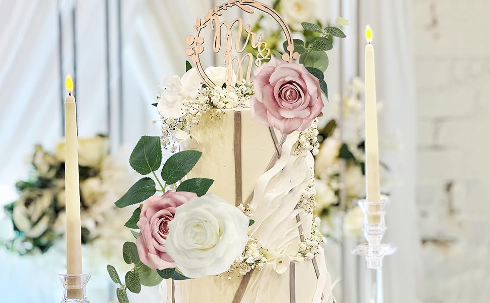 Mr and Mrs Cake Topper Boho Cake Decorations