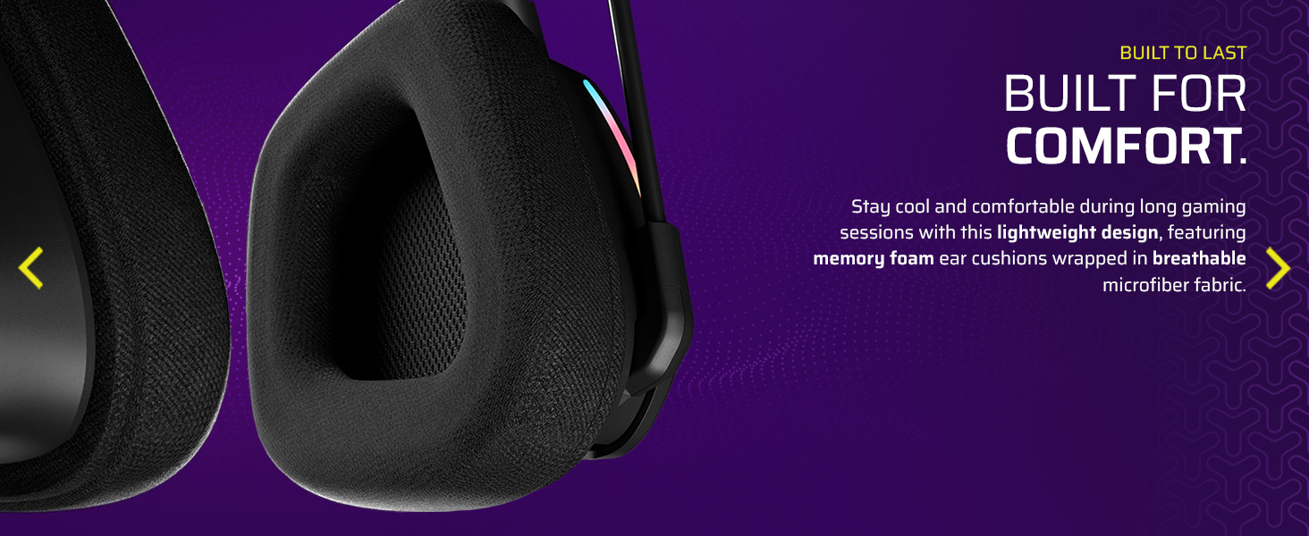 memory foam, ear cushion, lightweight, comfortable, comfort, cool, breathable