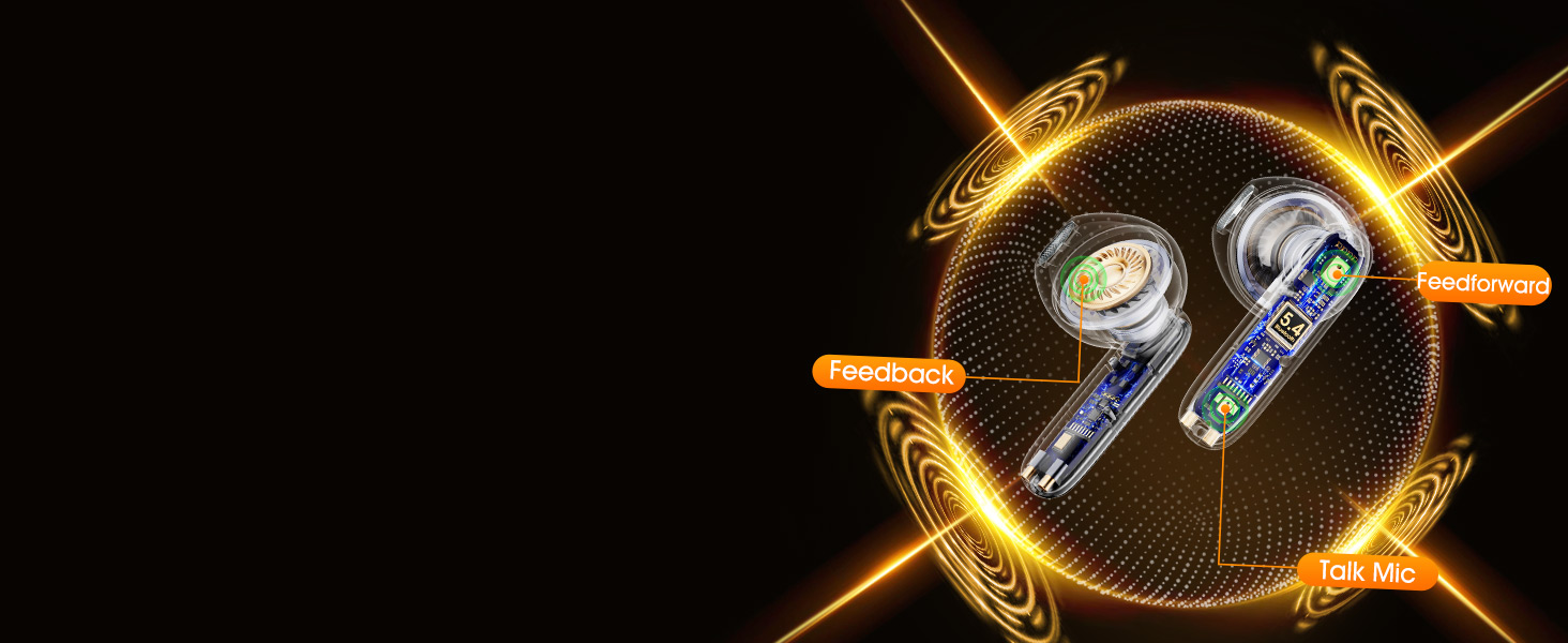 Wireless Earphones 40H Playtime, Bluetooth Earbuds Dual LED Display, IP7 Waterproof, USB-C