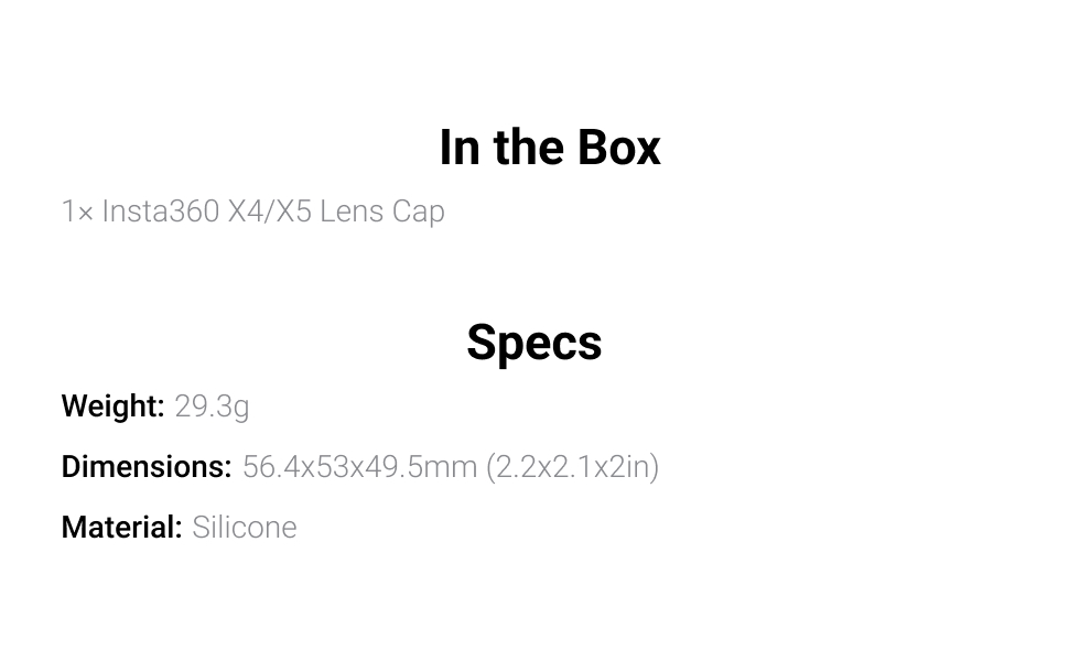 Insta360 X5 Lens Cap