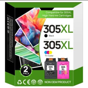 305XL Ink Cartridges Black and Colour Replacement for HP 305 Ink Cartridges Printer Ink 305XL for HP DeskJet 2700 2710e 2720e 4120e 2721e Plus 4100 4120 Envy 6000 6020e 6032e 6032 Pro 6430