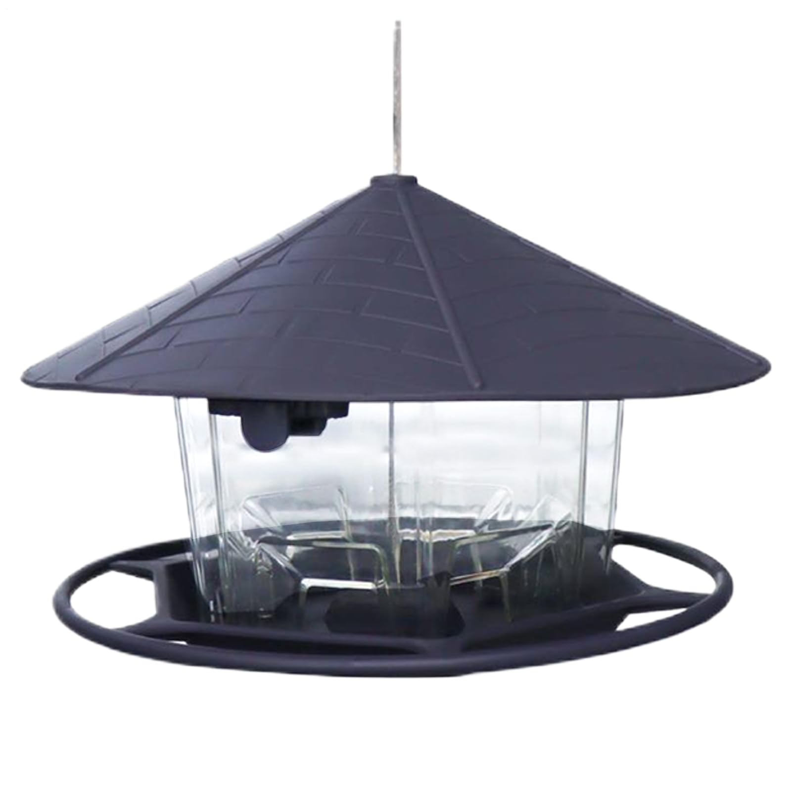 Wild Bird Feeders - Automatic Feeding Dish for Parakeets - Outdoors Large Parrots Food Dispenser Weatherproof with Perch for Outside and Garden Decoratio