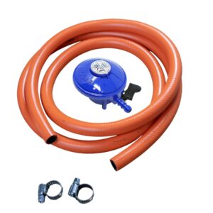 Butane Gas Regulator 21mm Clip On With 2m Hose And 2 Clips Kit Fits Calor Flogas 7KG