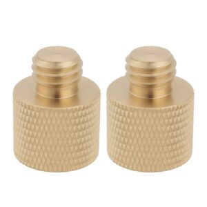 SG Store 2pcs 1/4" Female to 3/8" Male Brass Screw Camera Tripod Mount Screw Thread Reducer Screw Adapter for Connected with Light Stand Tripod Photography Devices