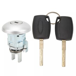 Front Door Lock Barrel with 2 Keys 1781417 1926219 Car Front Door Lock Cylinder Set Replacement for Transit MK8 Custom 2012-2019