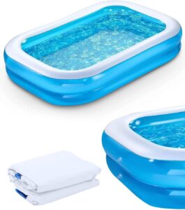 Inflatable Ground Paddling Pool for Kids and Adults - 78.7" x 59" x 19.7" Outdoor Indoor Swimming Pool Toy for Backyard