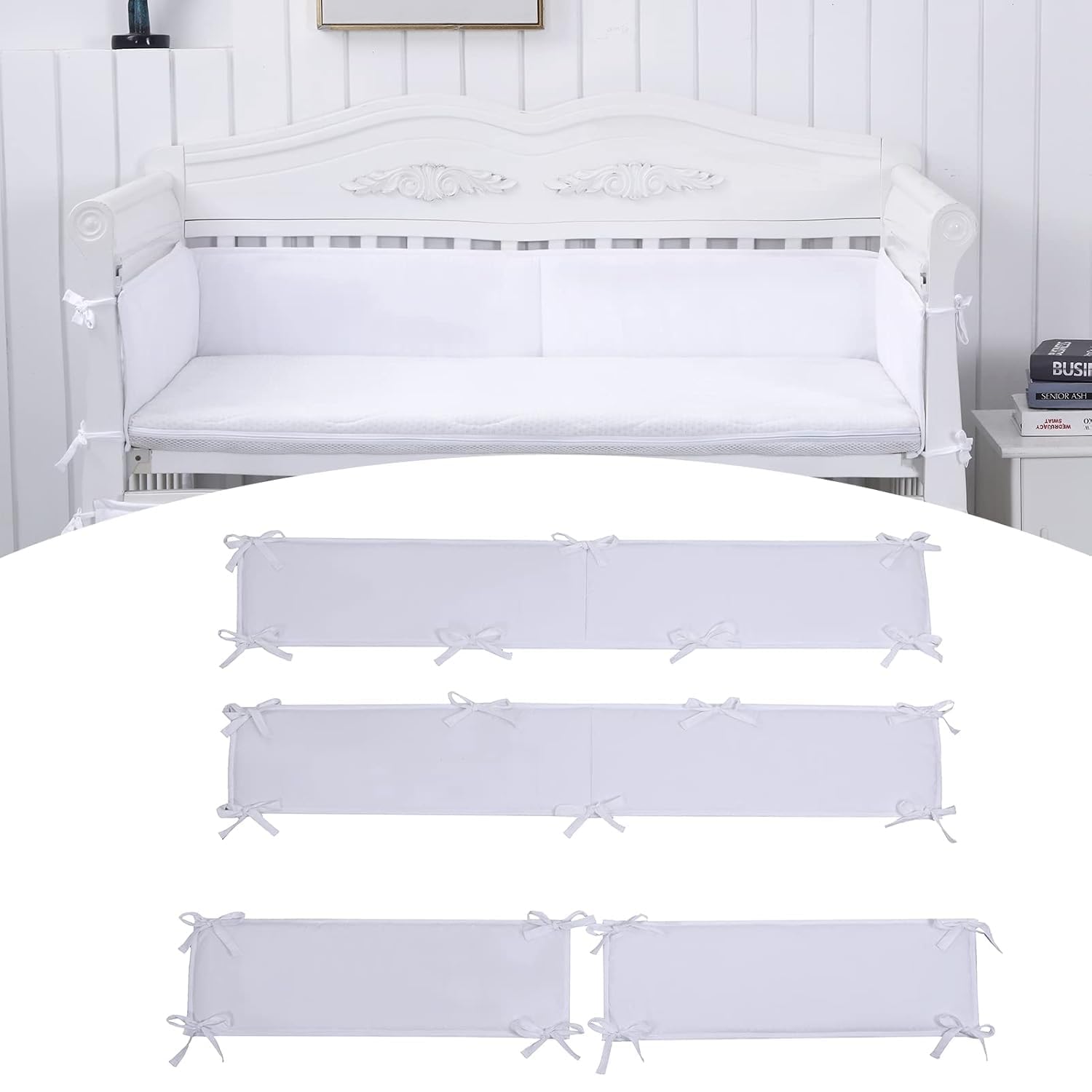 4Pcs of Breathable Mesh Liner Anti-Collision Pads- Soft Cushioned Edge Protectors for Mattress Top. (KY13)