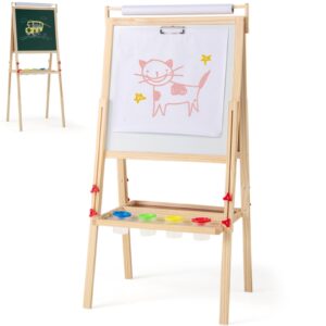 GYMAX Wooden Kids Easel