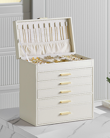 Vlando Jewellery Box, 2 Layer Jewellery Organiser with Watch Pillow, Jewellery Storage Case for N...