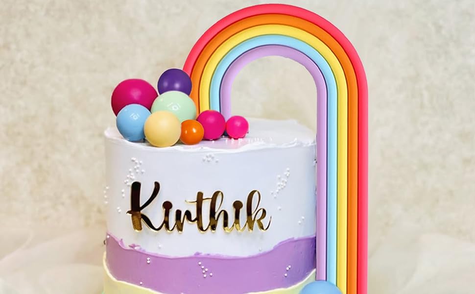 Pastel Rainbow Cake Topper Rainbow Cake Toppers