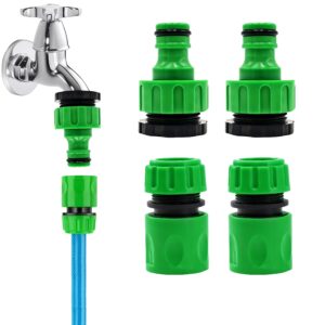 Akiuhen Garden Hose Connectors Set With Hose End Quick Connector and 2-in-1 Threaded Faucet Connector for Garden Watering
