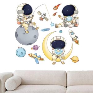 Astronaut Wall Decor | Removable Spaceship Decal - Home Decoration Accessories for Kids