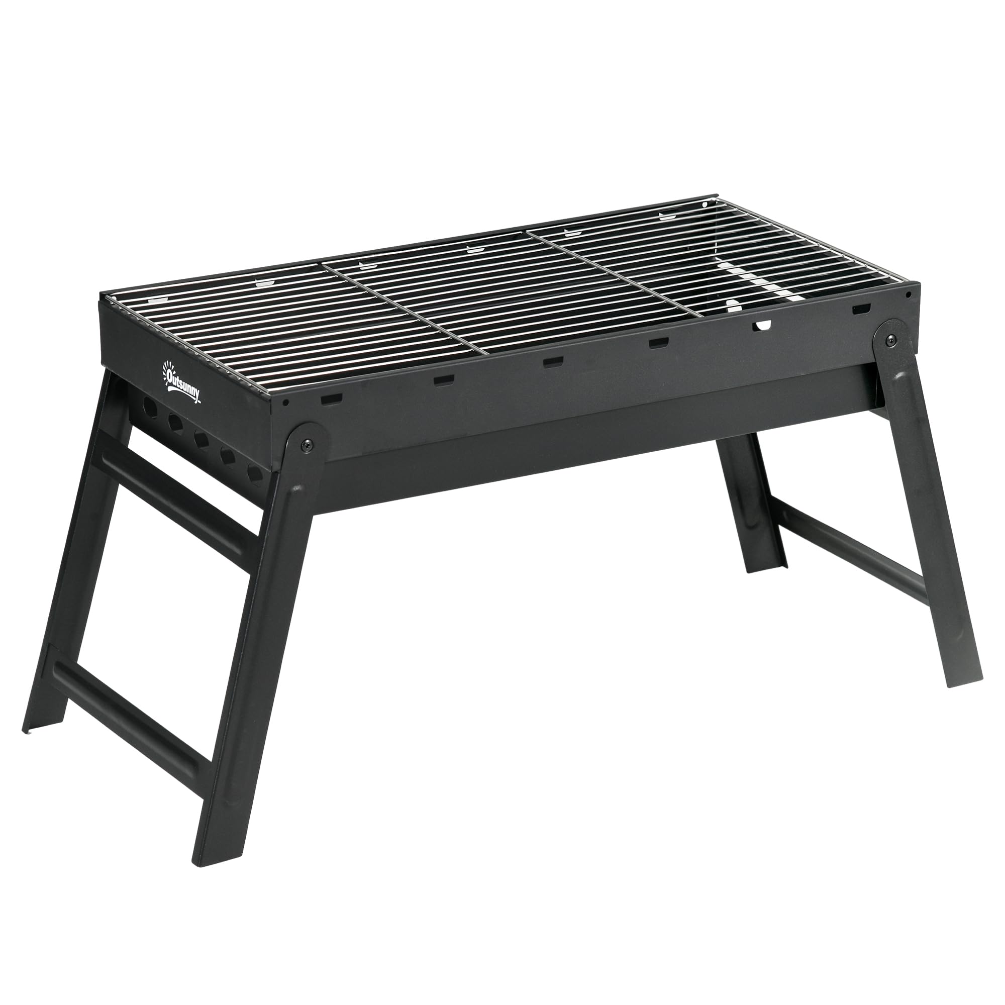 Outsunny Portable Charcoal Grill with Pull-Out Charcoal Basin