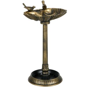 Outsunny 81cm Tall Bird Bath with 2 Decorative Birds