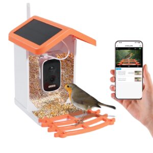 Solar Powered Smart Bird Feeder Camera with 2.5K HD Video