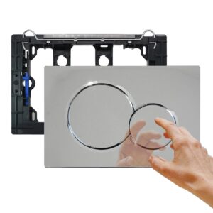 Empyreal Actuator Plate Push Plate Toilet Cistern Replacement Parts Old Model Compatible with Geberit Sigma01 Actuator Plate 115770115 2-Flush 1 Piece (Chrome-Plated Shiny).