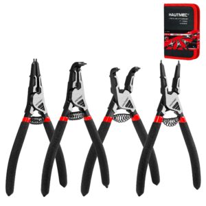 HAUTMEC 4PCS High Leverage Snap Ring Pliers Set