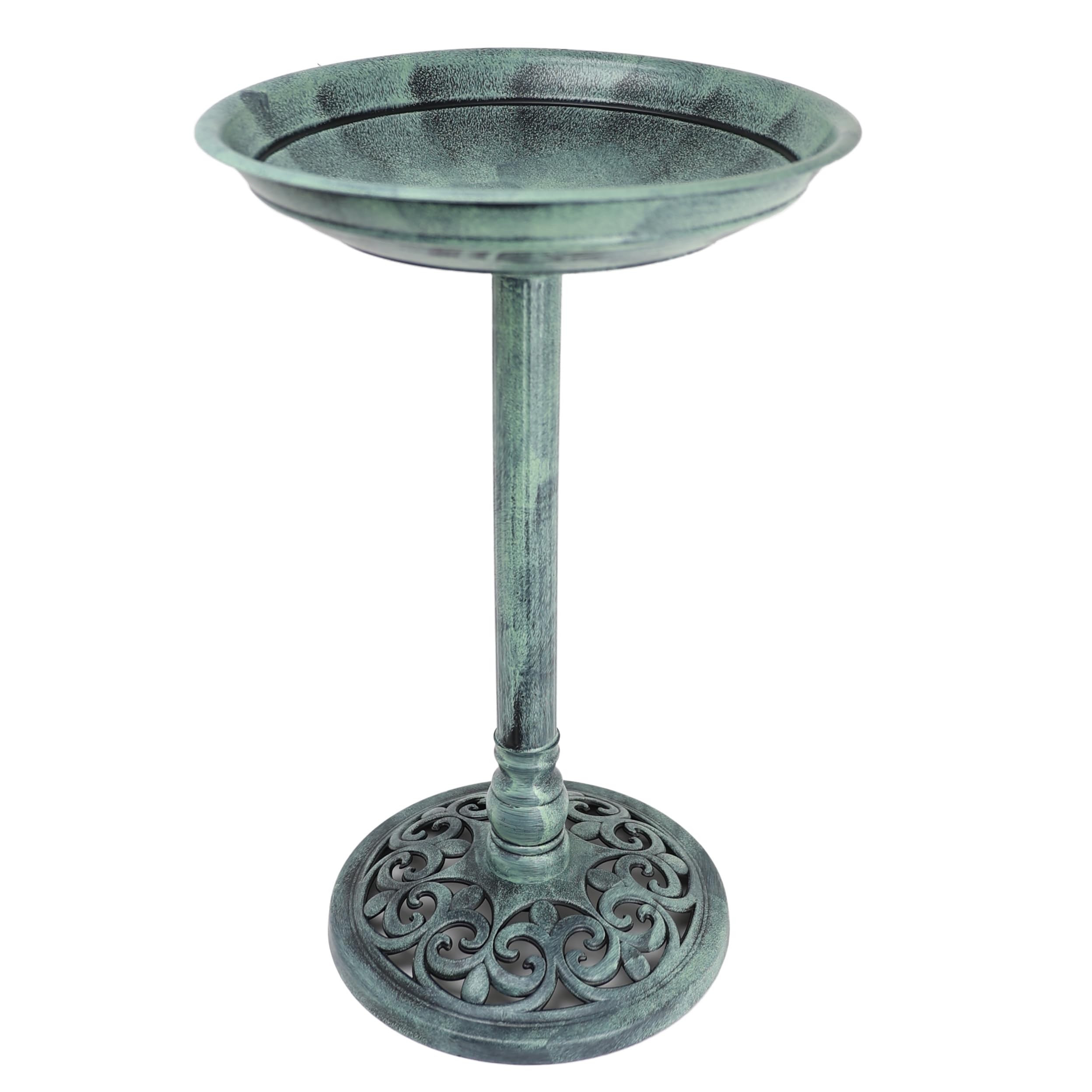 DIVCHI Bird Bath for Garden Freestanding Birdbaths Wild Birds Baths Feeder Bowl Pedestal Birdbath for Outdoors Patio Yard & Lawn Décor (Light Green Classic Bird Bat)