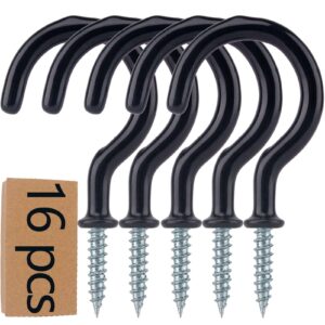 16PCS Metal Ceiling Hooks 2.9 Inch Multipurpose Vinyl Coated Screw-in Wall Hooks for Hanging Plants