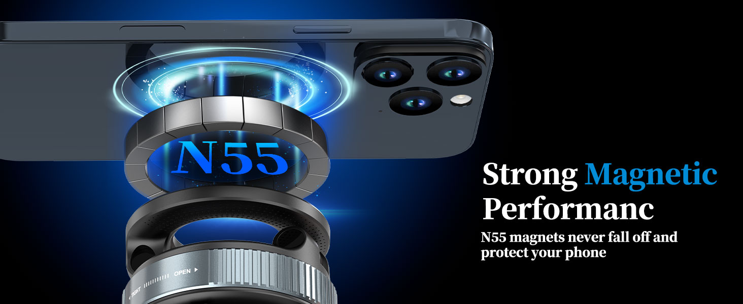 foldable portable vacuum magnetic cell phone holder