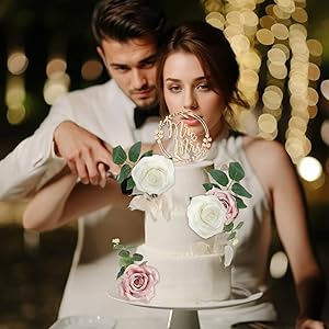 Mr and Mrs Cake Topper Boho Cake Decorations