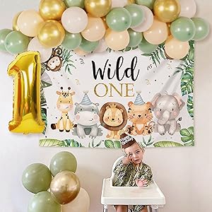 Jungle 1st Birthday Decorations for Boys Girls Safari Wild One Birthday Decorations