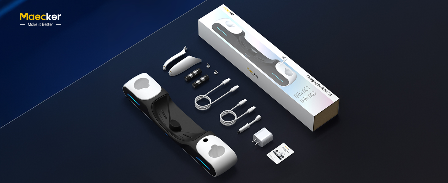 Maecker Charging Dock for Quest 3 Charging Station Magnetic Charger
