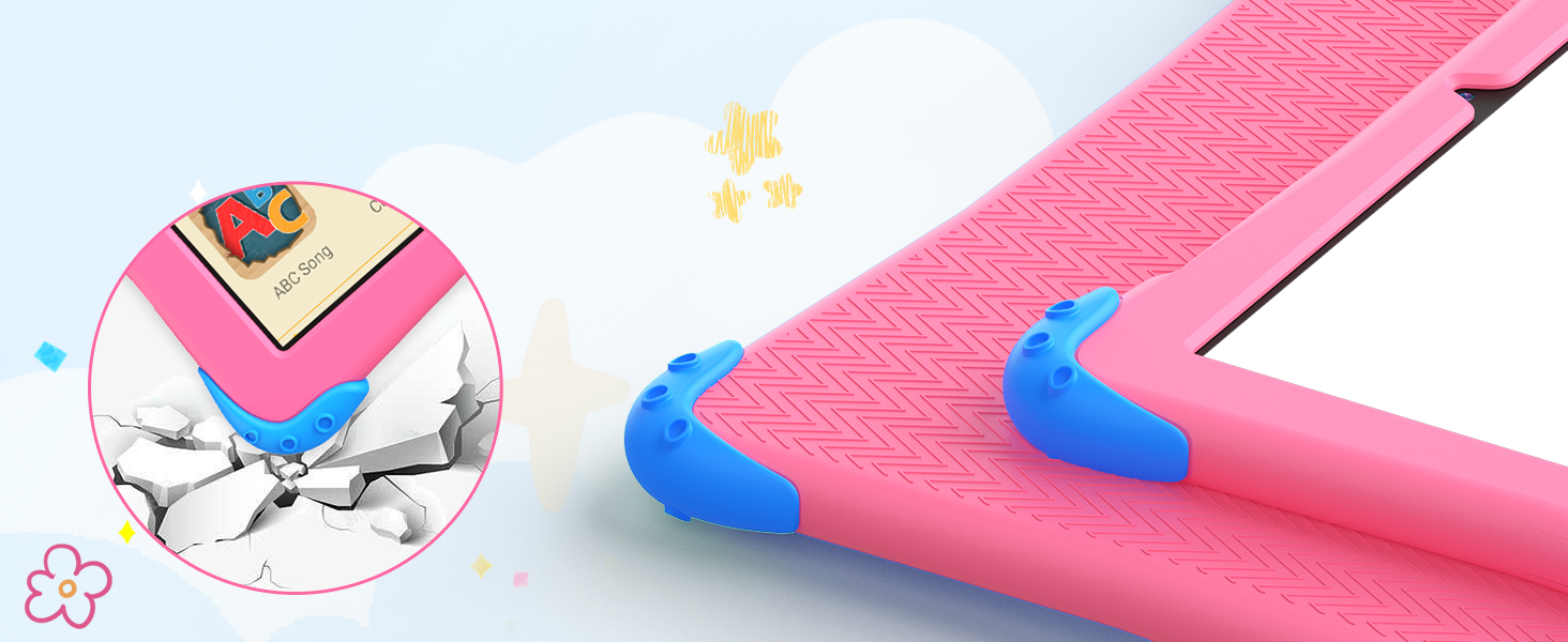 Toddler tablet with protective silicone case
