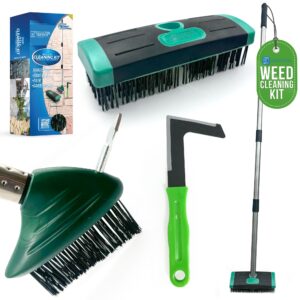 Ultimate Garden Weed Brush Set & Patio Cleaner Includes Metal Wire Broom