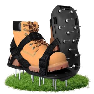 HTRTRR Lawn Aerator Shoes Spiked Shoes Garden Aerator Manual Lawn Scratcher with Adjustable Strap for Aerating Lawns