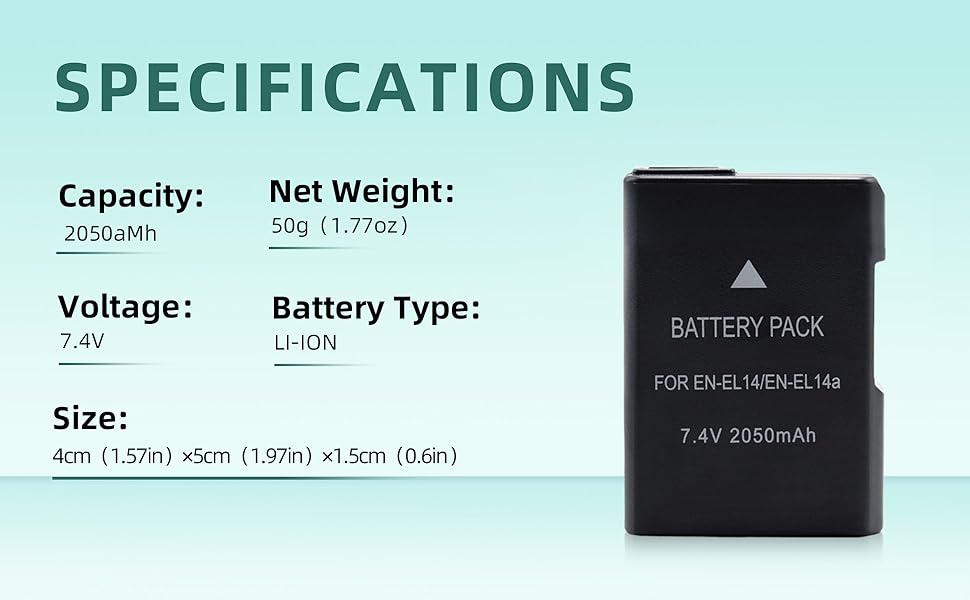 OCOIXINH MH-24 EN-EL14 Battery