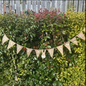 Bright Easter Bunting Garland with Carrot and Bunny Figures