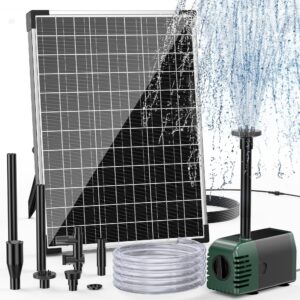 Biling Solar Pond Fountain 20W 875L/H Solar Powered Water Fountain with 6.5ft Pipe DIY Water Feature