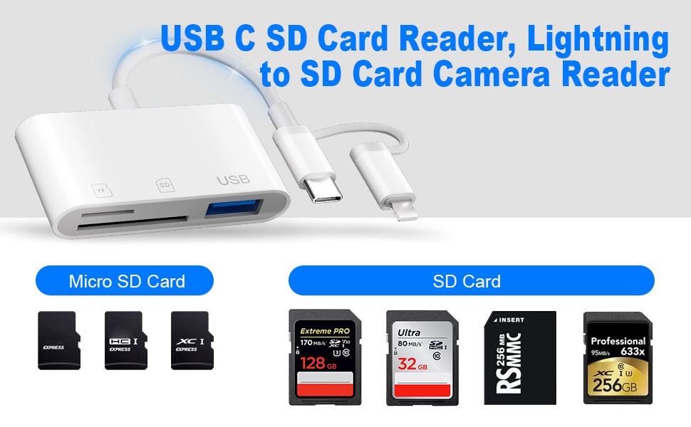 USB C OTG Adapter Camera Card Viewer Memory Card Reader