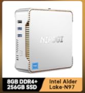 NiPoGi Mini PC Ιntel Alder Lake-N97(Beat N100/N95, up to 3,6 GHz), 16GB DDR4 512GB M.2 SSD Mini C...