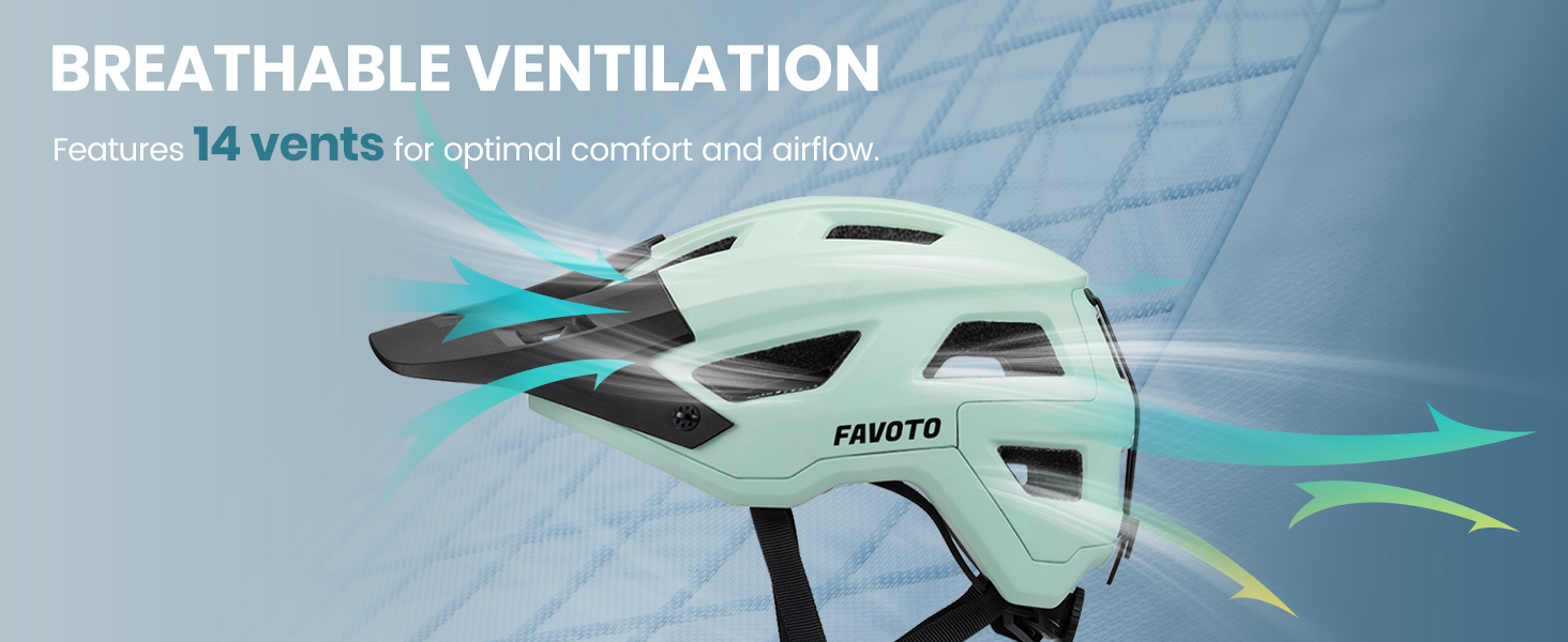 Favoto Mountain Bike Helmet Lightweight - MTB & Road Bicycle Helmet for Men Women