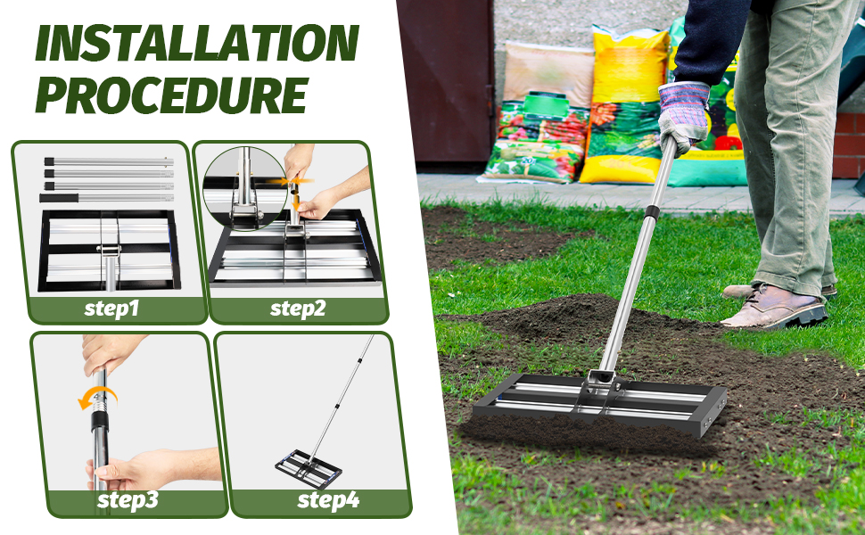 Nelyrho Lawn Leveling Rake