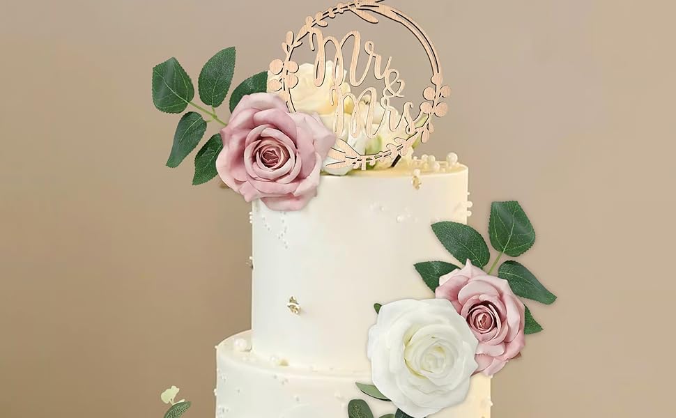 Mr and Mrs Cake Topper Boho Cake Decorations
