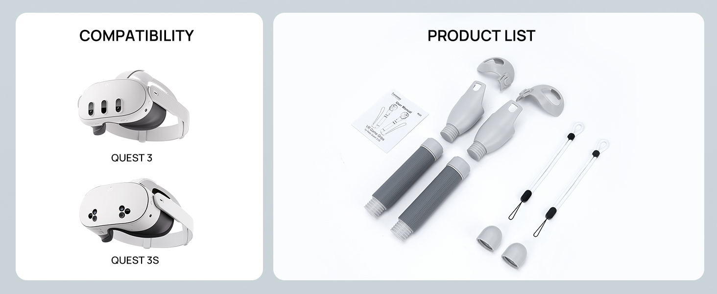 Quest 3 handle extension grips attachment