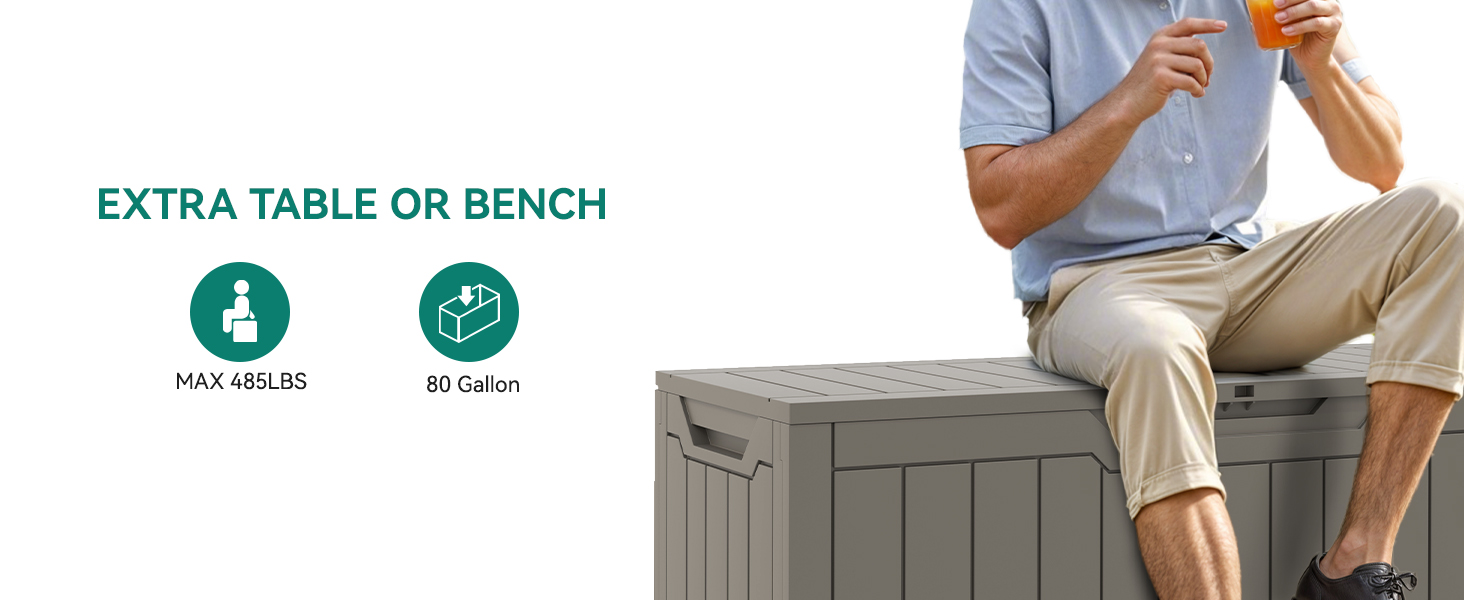 YITAHOME 80-Gallon Waterproof Resin Outdoor Storage Box