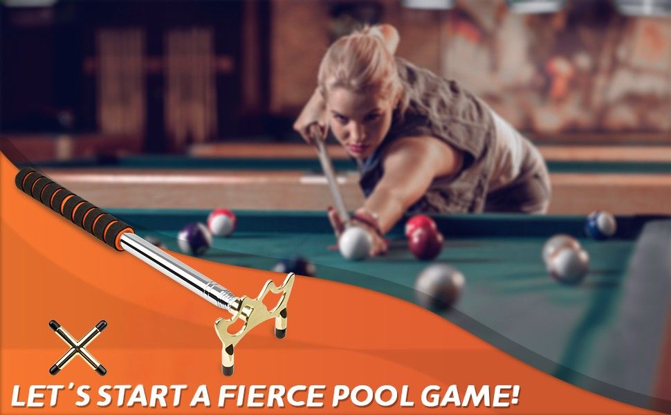 using jethma cue stick bridge to start a fierce pool game