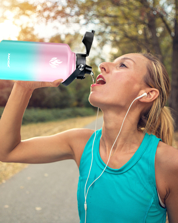water bottle with straw lid