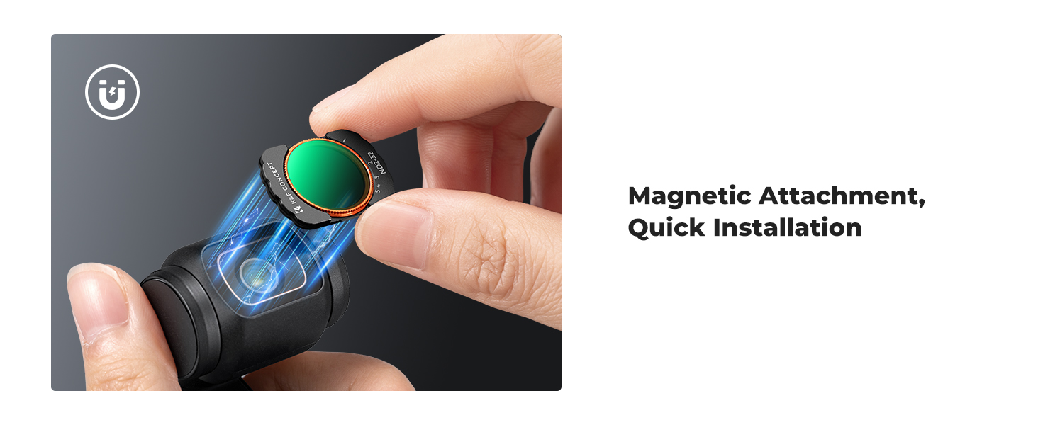 magnetic 6 star point filters for dji osmo pocket 3 with nano-coating