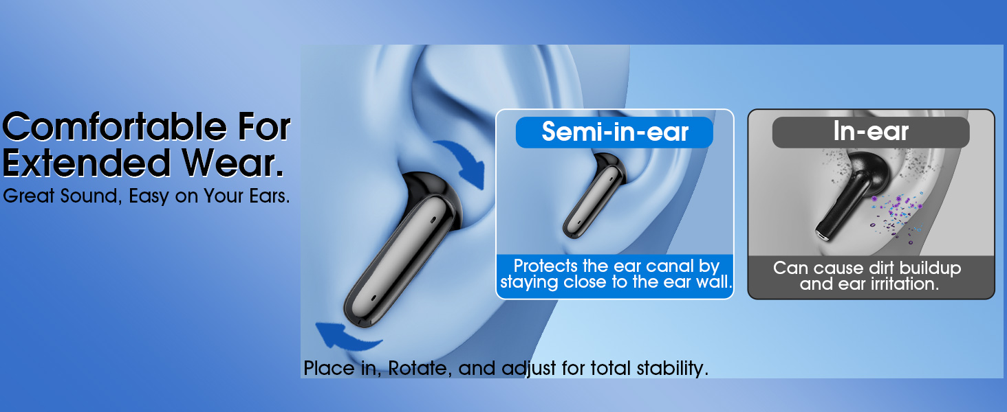 Bluetooth Earbuds 40Hrs Playtime, HiFi Stereo Deep Bass Wireless Earphones