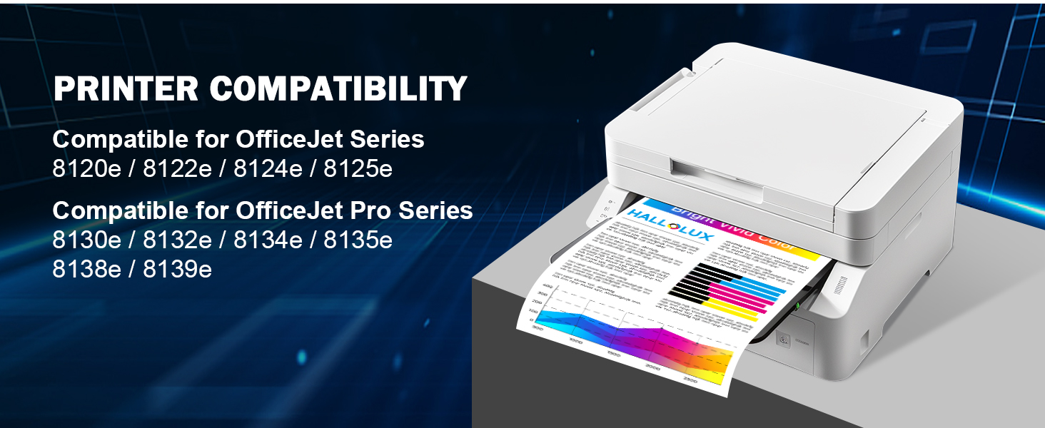 HALLOLUX 924e Ink Cartridges Compatible with HP OfficeJet Pro 8120 8122e 8123e 8124e 8125e 8130e